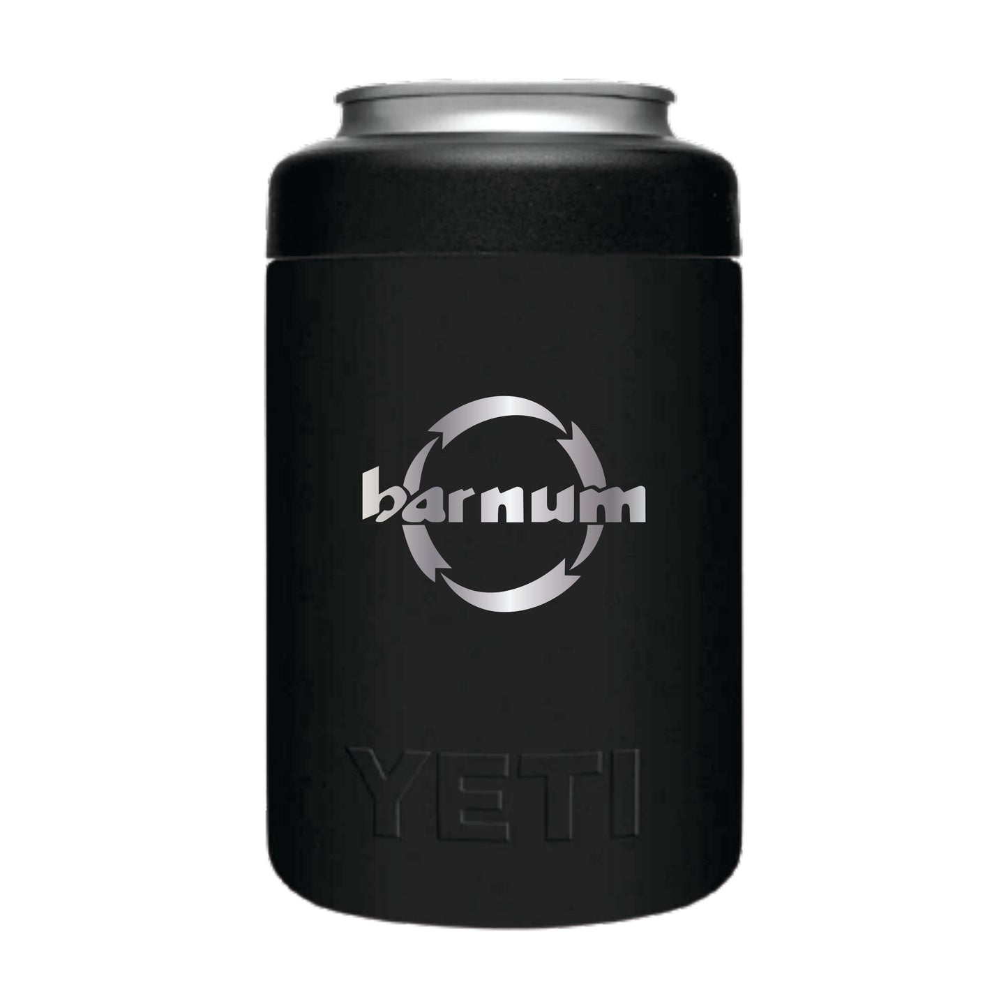 Black YETI drinkware with Barnum logo