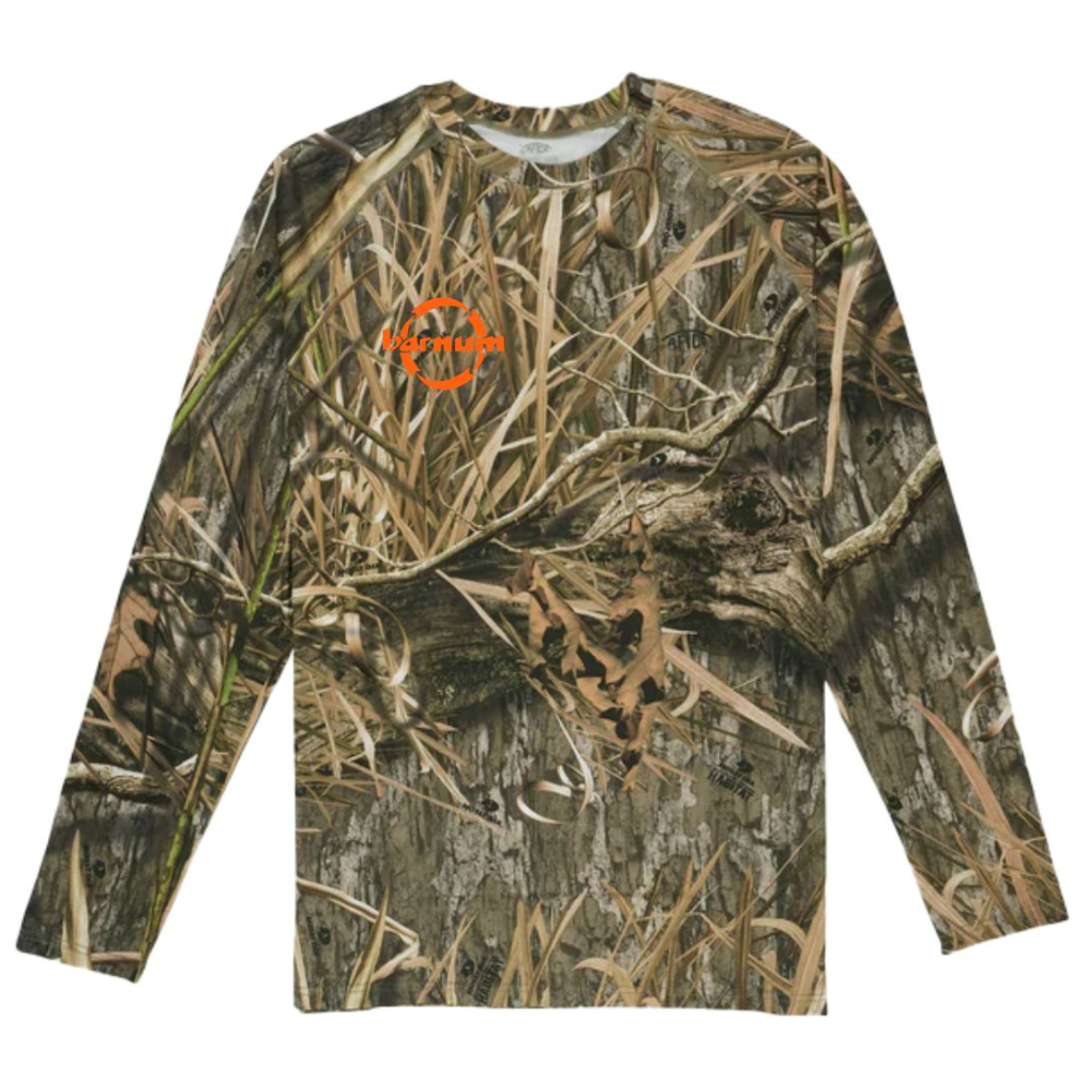 Long-sleeve camouflage shirt with a logo