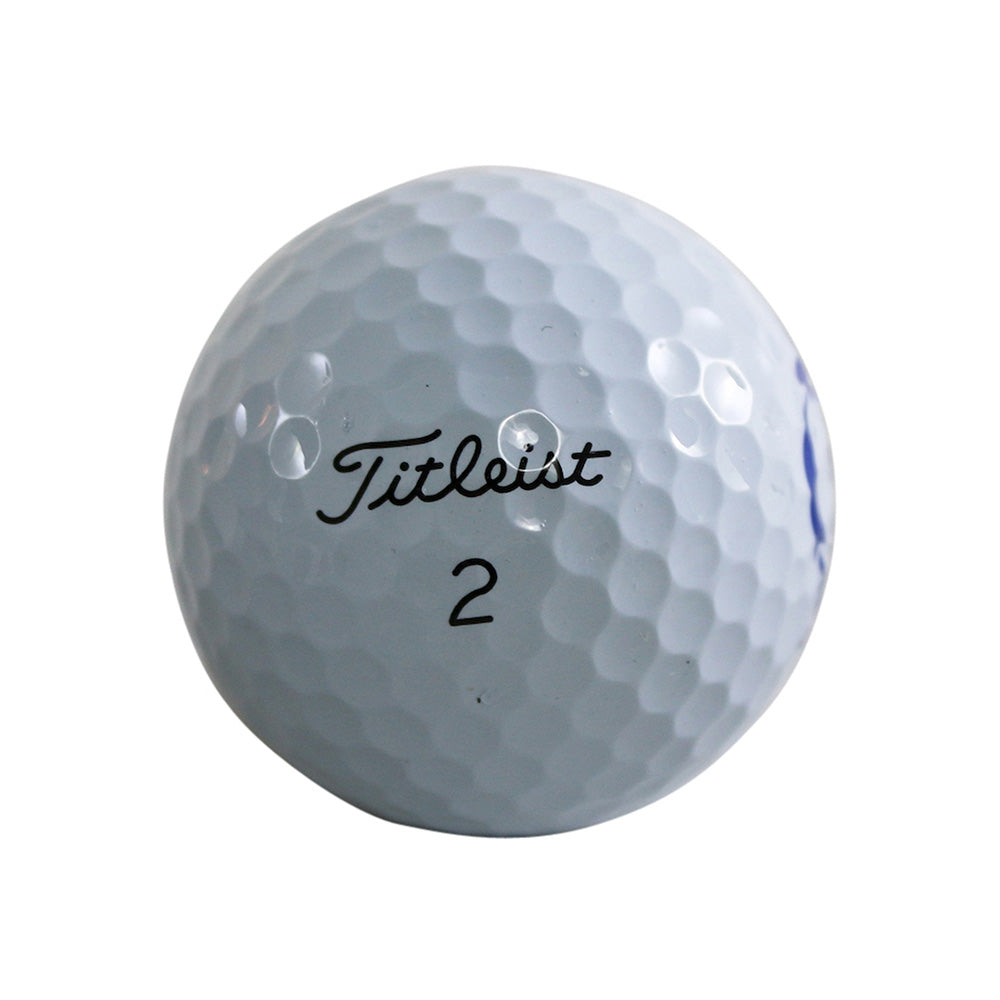 Close-up of a Titleist golf ball with the number 2