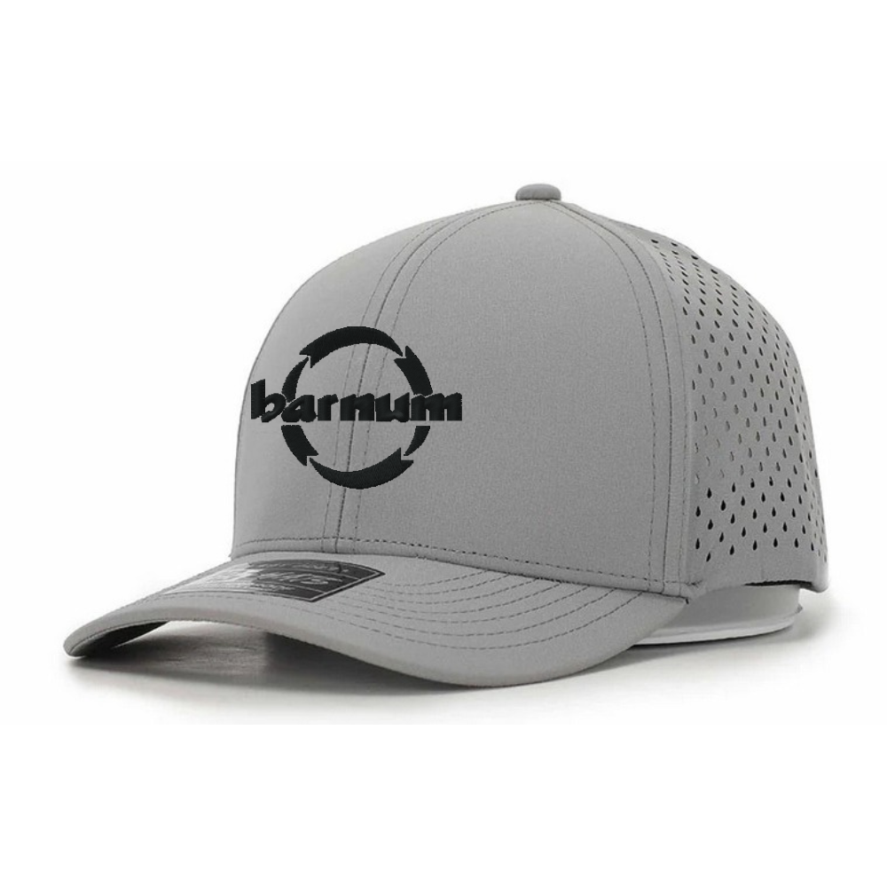 Gray mesh cap with a black 'barnum' logo on the front.