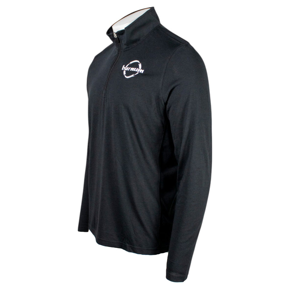 Black long-sleeve quart zip with an HH Barnum logo.